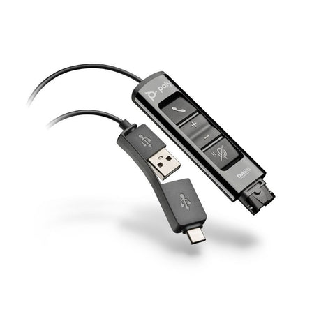HP Plantronics DA85 USB Adapter w/controls USB-A & USB-C