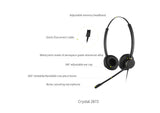ADDASOUND CRYSTAL 2872 Premium Binaural Headset - Wired PLT QD