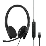 EPOS ADAPT 160 USB II, On-Ear Double Sided USB Headset With In-Line Call Control And Foam Earpads