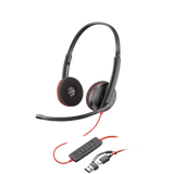 HP Poly Blackwire 3220 Stereo USB-C Headset with USB-C to USB-A Adapter