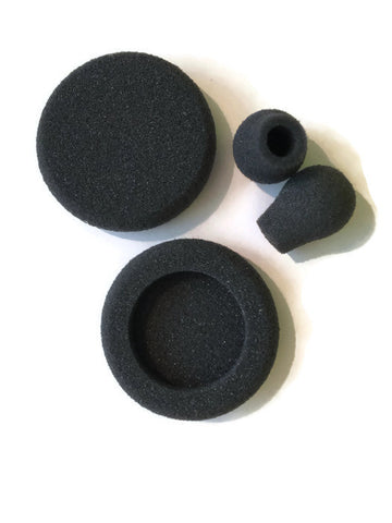 Foam Ear Pad and Mic Windscreen Set for Telephone Headsets - 2 Ear Pads, 2 Windscreens for Plantronics, GN Netcom/Jabra, Smith Corona, VXI and More - Headset World USA - Your Headset Solutions
