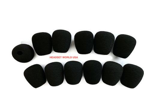 Black Foam Headset Mic Windscreens - QUANTITY OF 12 - Headset World USA - Your Headset Solutions