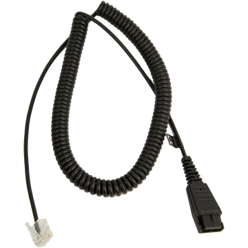 JABRA QUICK DISCONNECT TO MODULAR (RJ) COILED BOTTOM CORD 8800-01-89 - Headset World USA - Your Headset Solutions