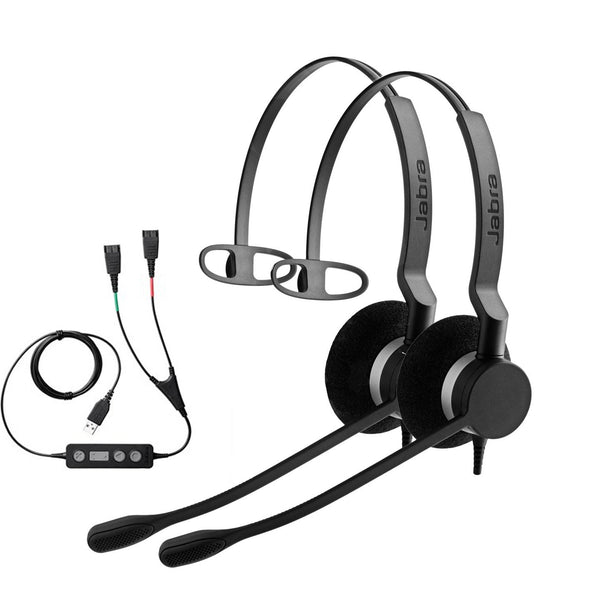 Jabra Biz 2300 Mono QD Headsets and USB Y-Cord