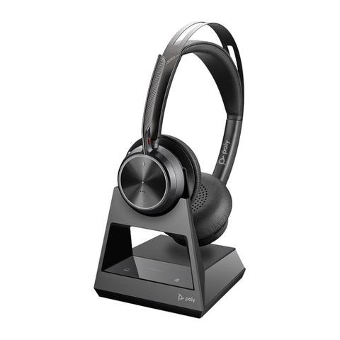 Plantronics Voyager Focus 2 Office Stereo Noise-Canceling On-Ear Headset (Standard, USB Type-A, Office Base)