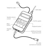JPL Companion Amplifier All-In-One TEL/PC Switch, Amplifier, Headset Training Adapter And Audio Playback Device, USB Powered