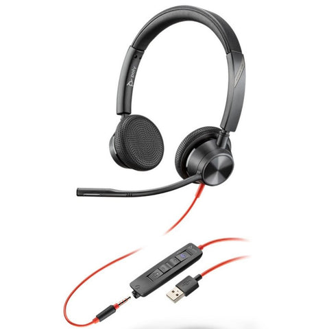 Poly Blackwire 3325-M, USB-A Binaural Headset, USB-A And 3.5MM Connectivity
