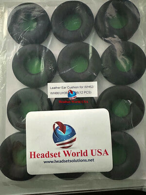Yealink Leatherette Ear Cushion WH62/WH66/UH36/YHS36 - 1 Pack of 12 Ear Pads on Ear Plate