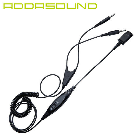 ADDASOUND DN1021 DUAL 3.5mm Sound Card Cord for Crystal Headsets - Headset World USA - Your Headset Solutions
