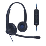 JPL Commander 2 Binaural USB Headset With Volume & Mute In-Line Controls, Includes USB-A To USB-C A-01 Universal Adapter, Rotating Ear Cushion, Soft Pouch