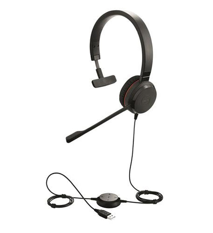 Jabra Evolve 30 II, Mono Corded Headset, , USB-A & 3.5mm Connectivity, (Answer / End, Mute, Volume), Microsoft Teams Certified