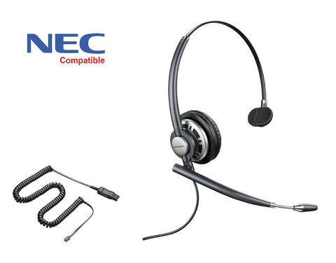 NEC Compatible Headset with Cord for NEC Phone - Plantronics HW710