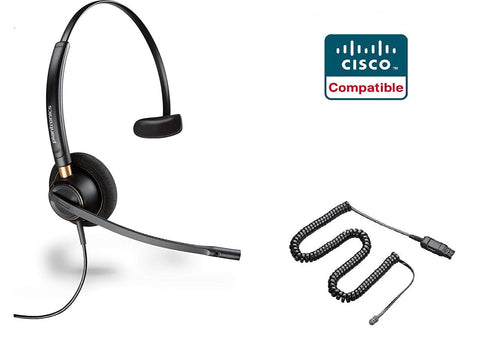 Cisco Certified Plantronics HW510 EncorePro 510 Noise Canceling Headset Bundle for Cisco 69xx, 78xx, 79xx, 89xx, 99xx Series - Headset World USA - Your Headset Solutions