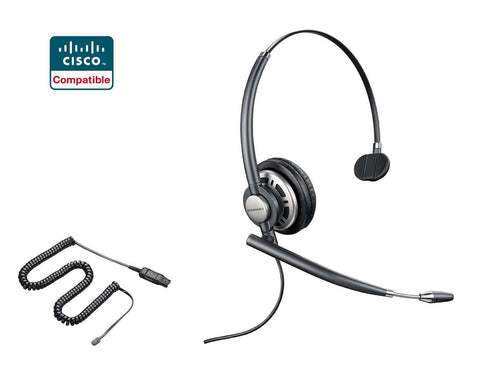 Cisco Certified Plantronics EncorePro HW710 Headset Bundle for Cisco 69xx, 78xx, 79xx, 89xx, 99xx Series - Headset World USA - Your Headset Solutions