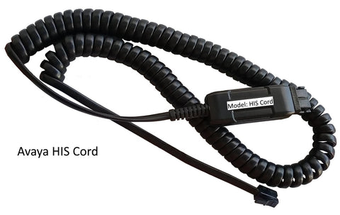 HIS cords for any Plantronics QD Compatible Headsets on Avaya Phones