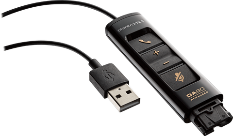 Plantronics DA90 USB Audio Processor Cord for Plantronics QD Headsets 201853-01 - Headset World USA - Your Headset Solutions