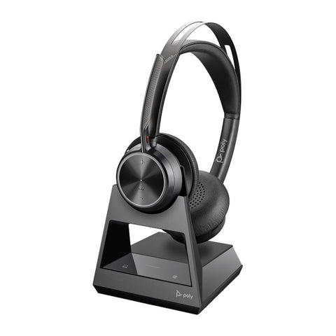 Plantronics Voyager Focus Office Stereo Noise-Canceling On-Ear Headset (Standard, USB Type-A, Office Base)