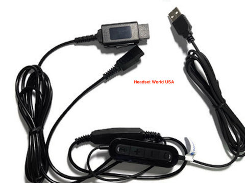 USB Training Y-Cord Adapter for Jabra QD Headsets, Smith Corona Classic and Ultra Series Headsets